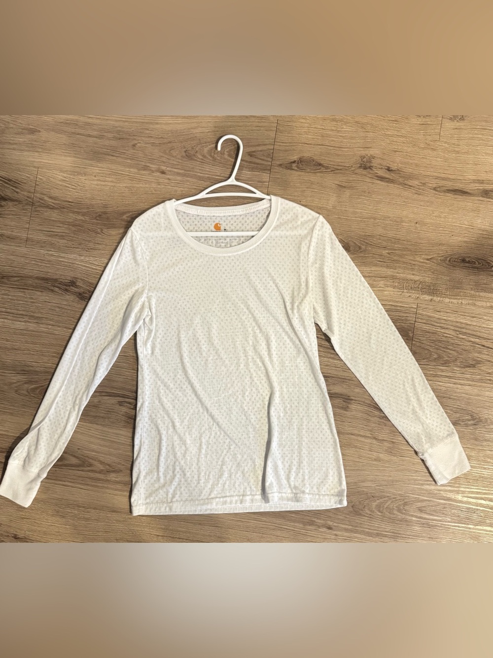 Carhartt White Logo Print Long-Sleeve Women's Crew Neck Tee | Medium - Picture 2 of 6